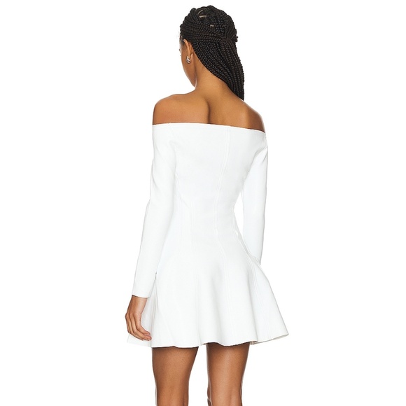 Norma Kamali Off Shoulder Grace Mini Dress white - Picture 2 of 12